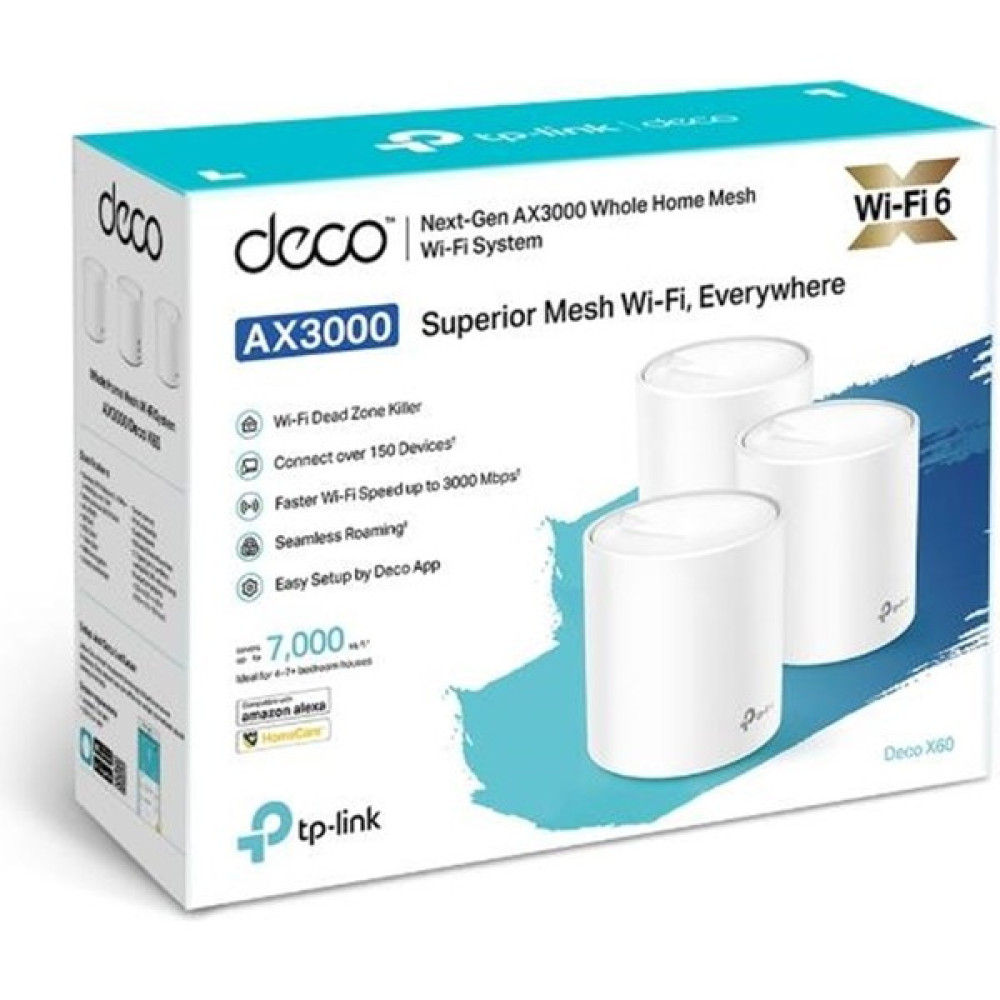 TP-LINK DECO X60 AX3000 MESH EV WI-FI 6 SİSTEMİ (ÜÇLÜ) Oto Boyaları Fiyatı