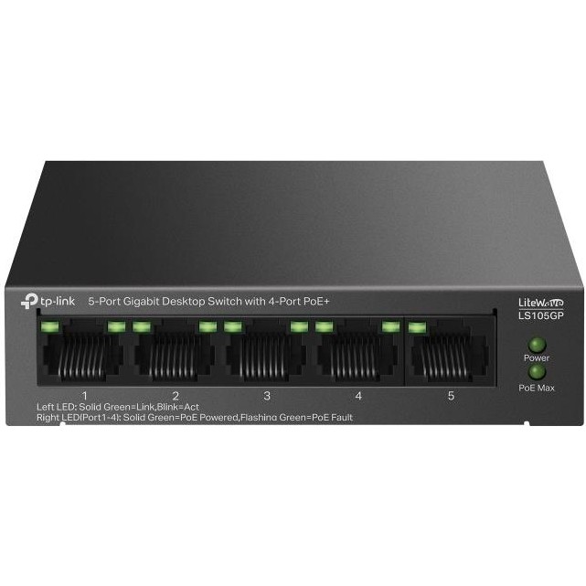 TP-Link LS105GP 4 Port Poe+ 10-100-1000 Mbps Switch Metal Kasa Switchler Fiyatı