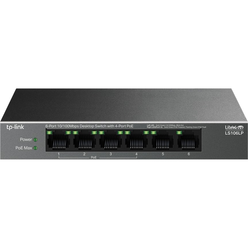 TP-Link LS106LP 6 Port 10-100 Mbps 4 Port Poe+ 10-100 Mbps Switch Metal Kasa Switchler Fiyatı