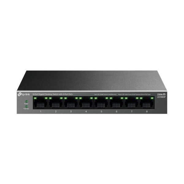 Tp-Link LS108GP 10-100-1000 Mbps 8 Port Poe+ Switch Metal Kasa Switchler Fiyatı