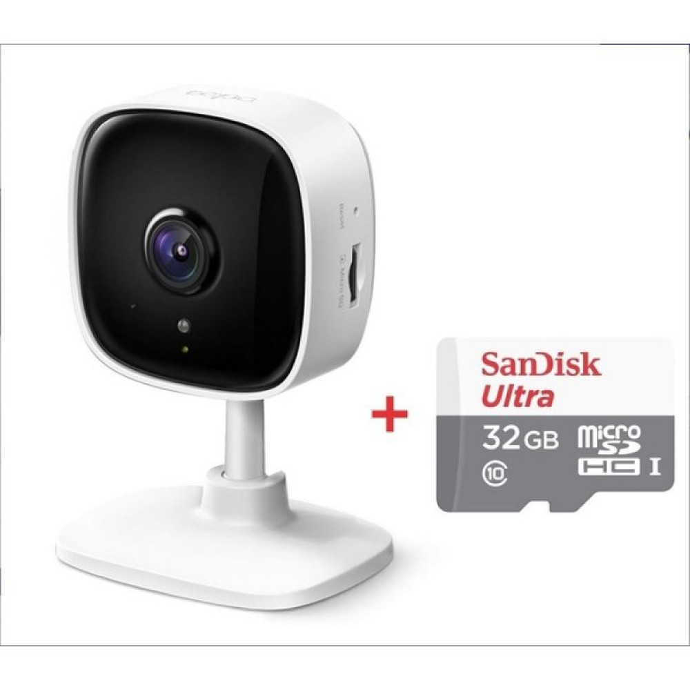 Tp-Link Tapo C100 Full Hd 1080P Gece Görüşlü Ev Güvenliği Wi-Fi Kamerası + 32GB Sandisk Ultra Bellek - Beyaz Güvenlik Kameraları Fiyatı