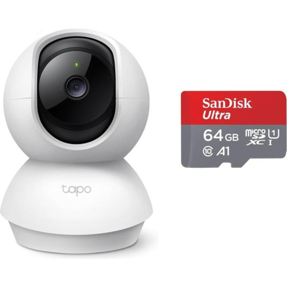 Tp-Lınk Tapo C210, 2k 3mp Iç Mekan Wi-Fi Güvenlik Kamerası, Hareket Tespit ve Takibi, 360°, 9m Gece Görüşü, Çift Yönlü Sesli Iletişim, Bebek Ağlaması Tespiti + Sandisk Ultra 64GB Hafıza Kartı Oto Boyaları Fiyatı