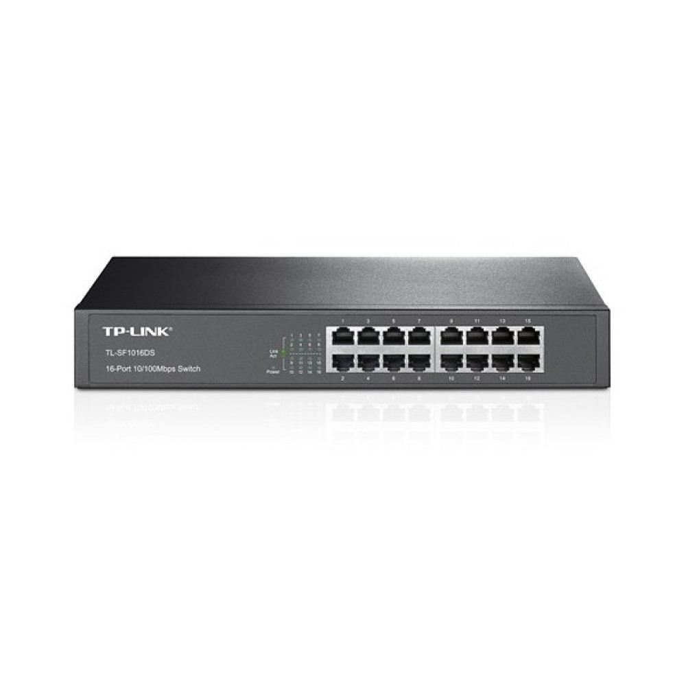 TP-Link TL-SF1016DS, 16-Port 10/100Mbps Tak ve Kullan % 70 Enerji Tasarruflu 13" Çelik Kasa Rackmount Switch Hub & Switch Fiyatı