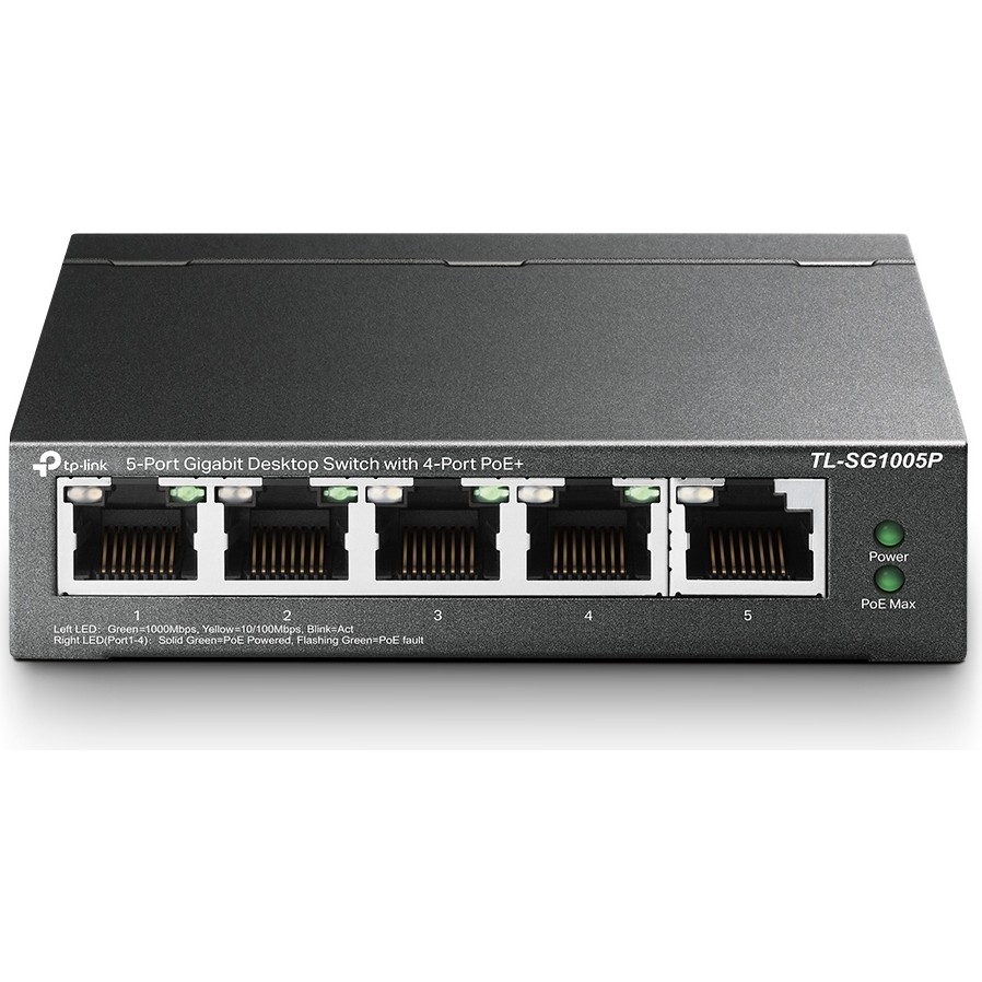 Tp-Link TL-SG1005P 5 Port 4 Port Poe+ 10-100-1000 Mbps Switch Çelik Kasa Switchler Fiyatı