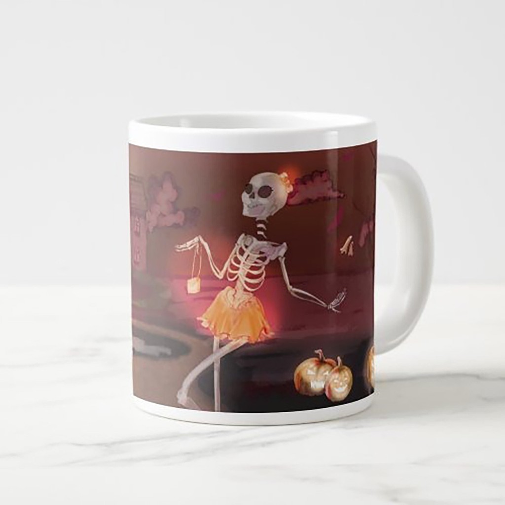Tpkitapevi Halloween Hayalet Porselen Kupa Bardak - Turuncu Fincan / Bardak / Kahve Takımı Fiyatı