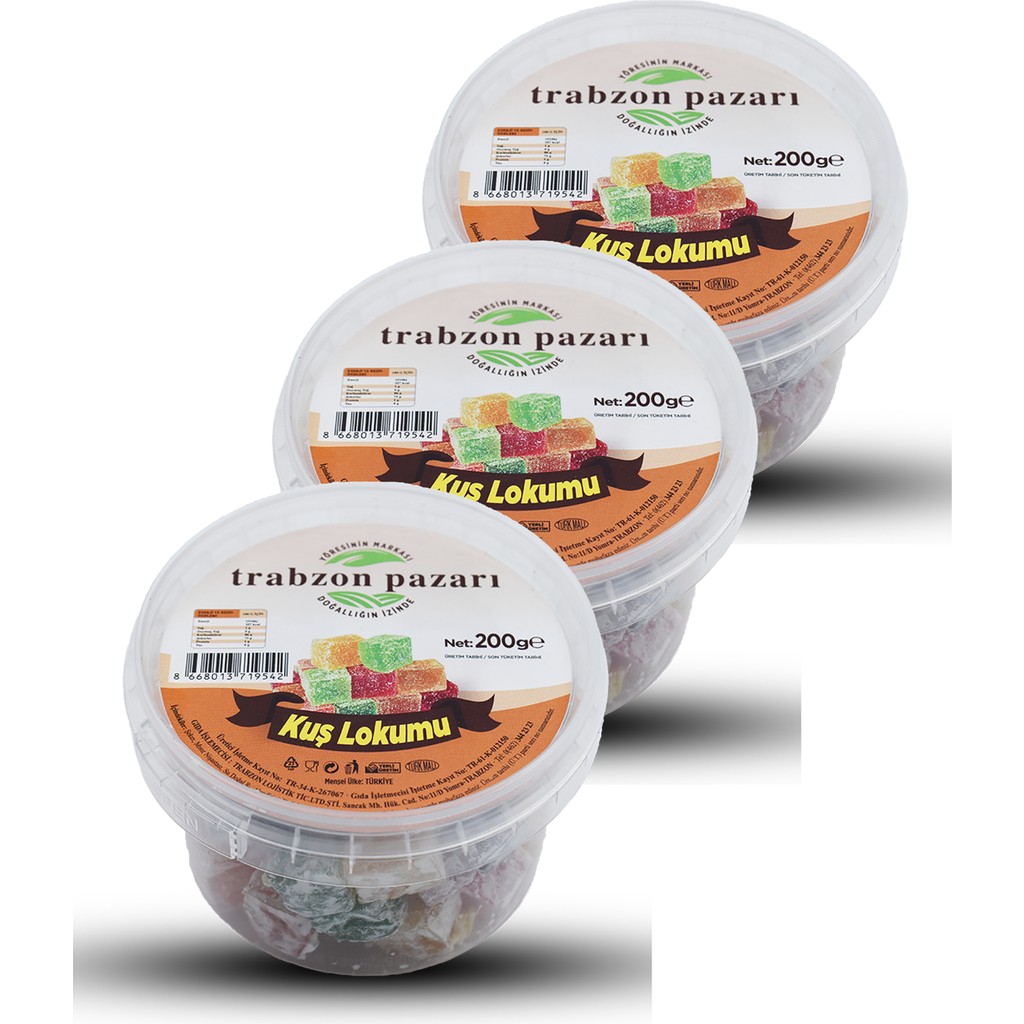 Trabzon Pazarı Meyve Aromalı Kuş Lokumu 3x200 Gr Diğer Fiyatı