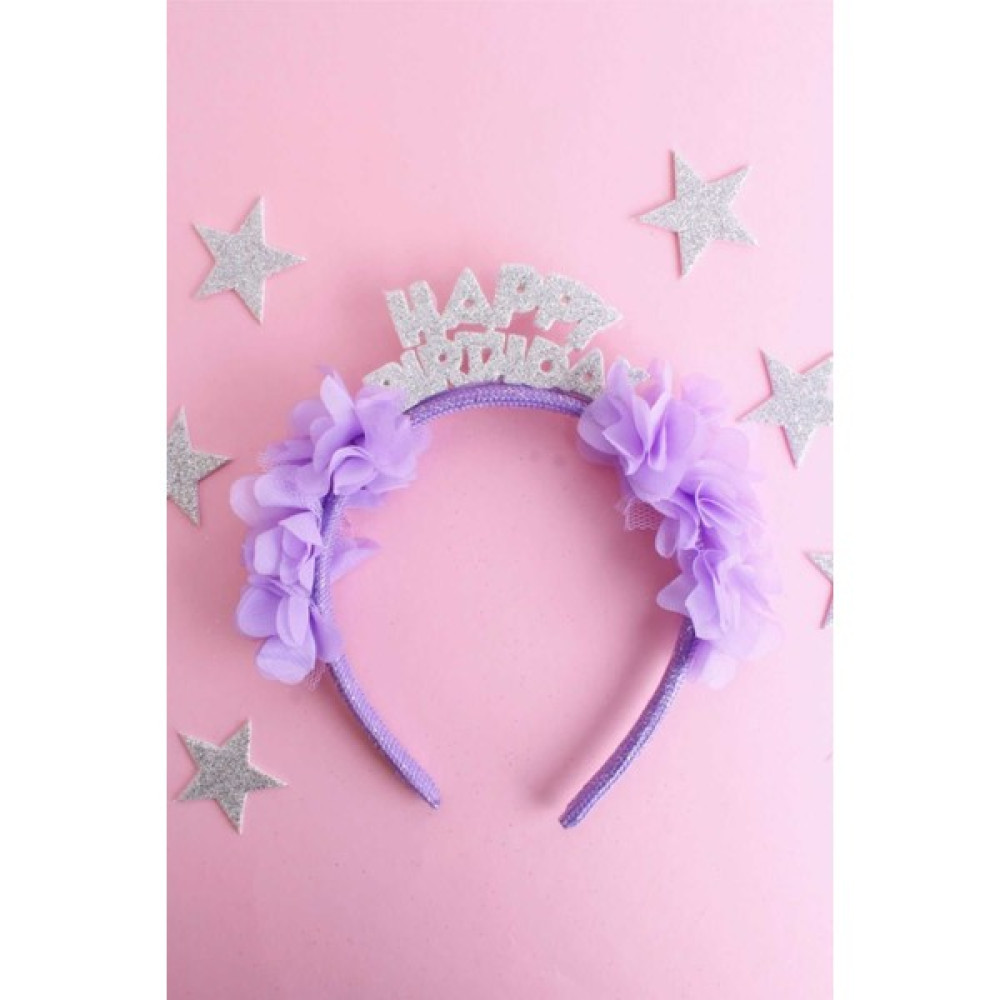 Tracc Happy Birthday Lila Tül Çiçekli Taç Toka, Taç & Saç Bandı Fiyatı