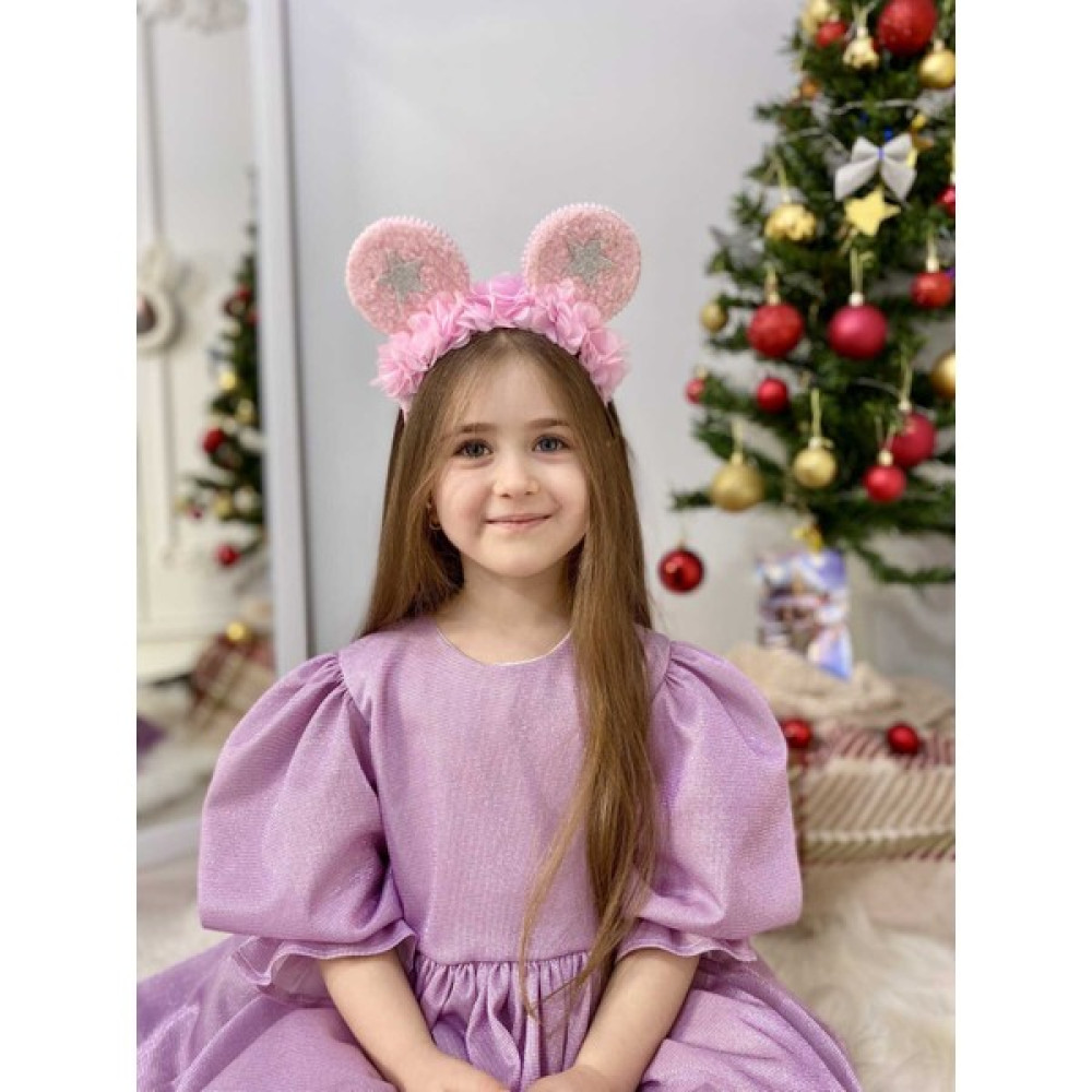 Tracc Pembe Peluş Mickey Mause Kulaklı Çiçekli Kumaş Kaplama Taç Toka, Taç & Saç Bandı Fiyatı