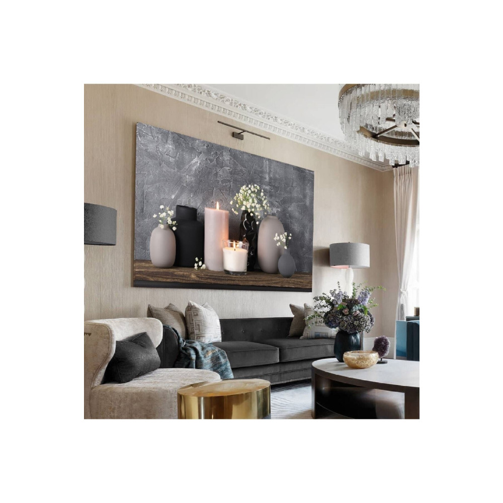 TRADE AYS Antrasit Gri Mum Kombini Dekoratif Kanvas Duvar Tablo 60 x 100 Beden Tablo & Poster Fiyatı