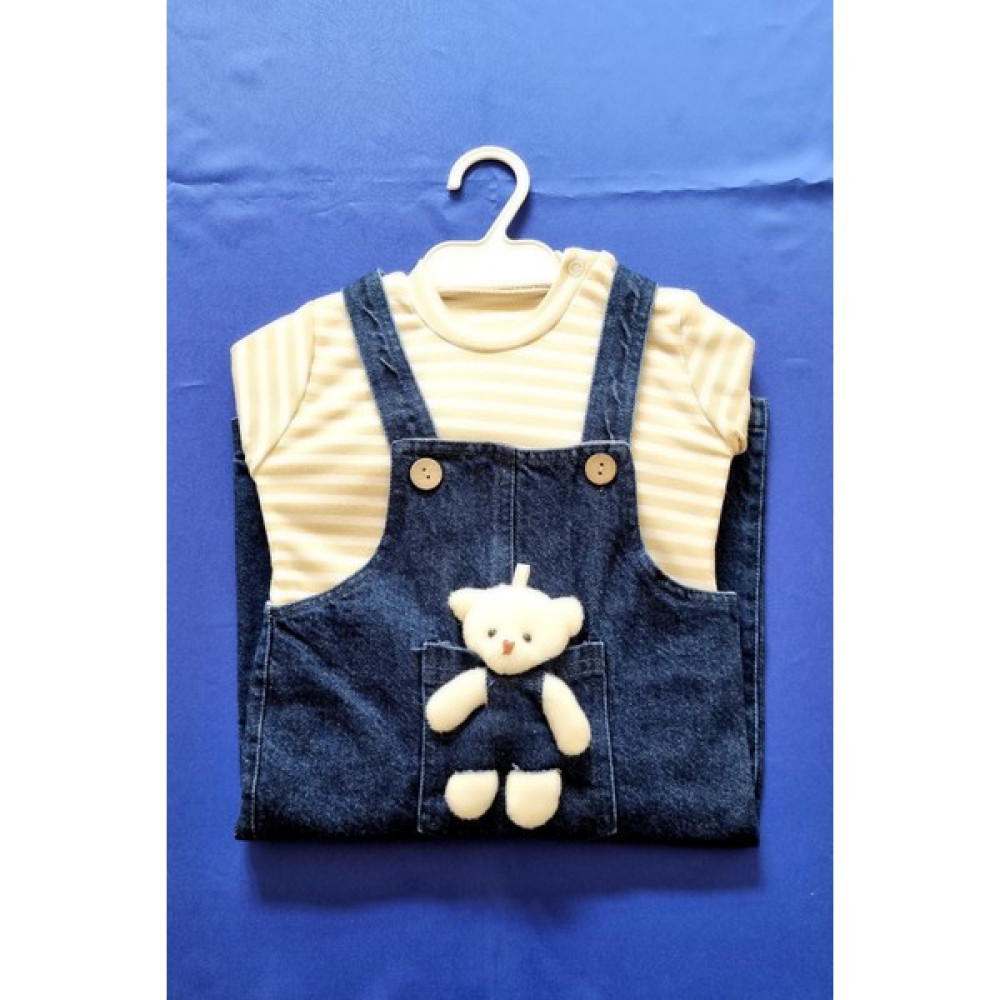Trade Bazaar 4 Mevsim Unisex Bebek Jean Penye Pamuklu Cepte Ayıcık Figür Takım Salopet Tulum Bebek Tulumu Fiyatı