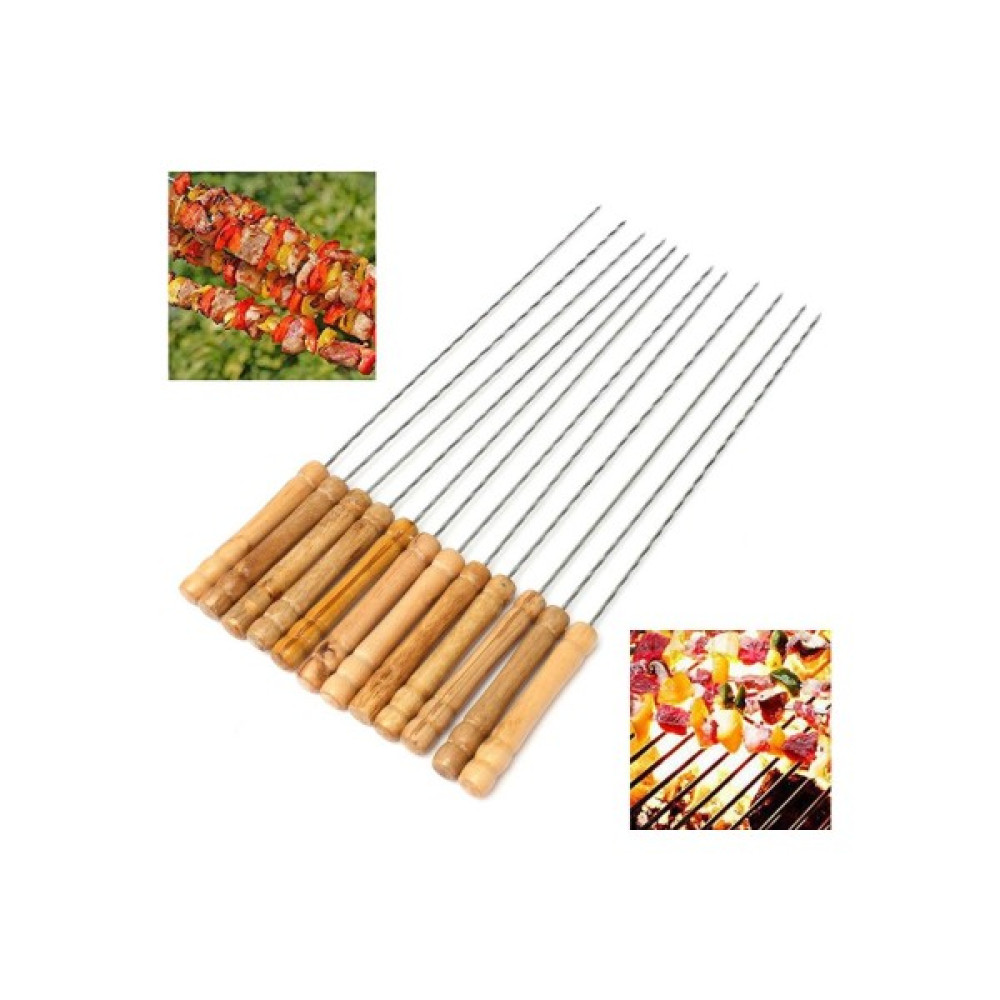 Trade Jam 10 Adet Ahşap Saplı Metal Yuvarlak Mangal Şişi (4396) Bahçe Mangalı & Barbekü Fiyatı