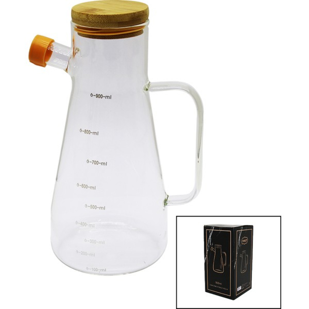 Trade Jam Damlatmaz Cam Yağdanlık Bambu Kapaklı Ölçekli 900 Ml (4396) Mutfak Gereçleri Fiyatı