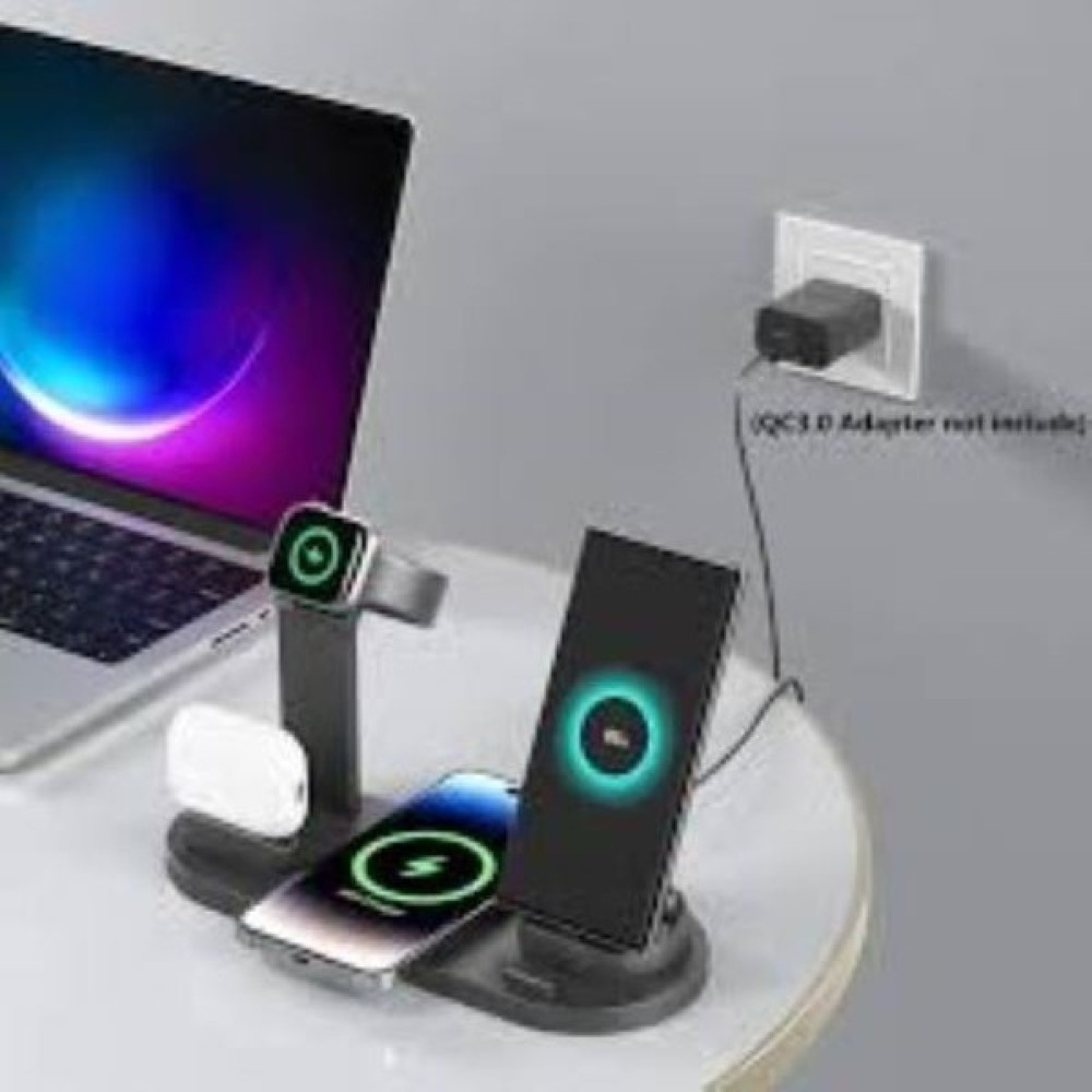 Trademarkt 5 In 1 Kablosuz Şarj Standı Pad iPhone Hızlı Şarj Dock Istasyonu - Siyah Cep Telefonu Şarj Cihazı Fiyatı
