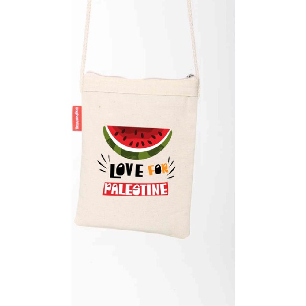 Traditional Palestinian Half Watermelon \"love For Palestıne\" Digital Printed Fabric Zipper Bag Erkek Çanta ve Cüzdan Fiyatı