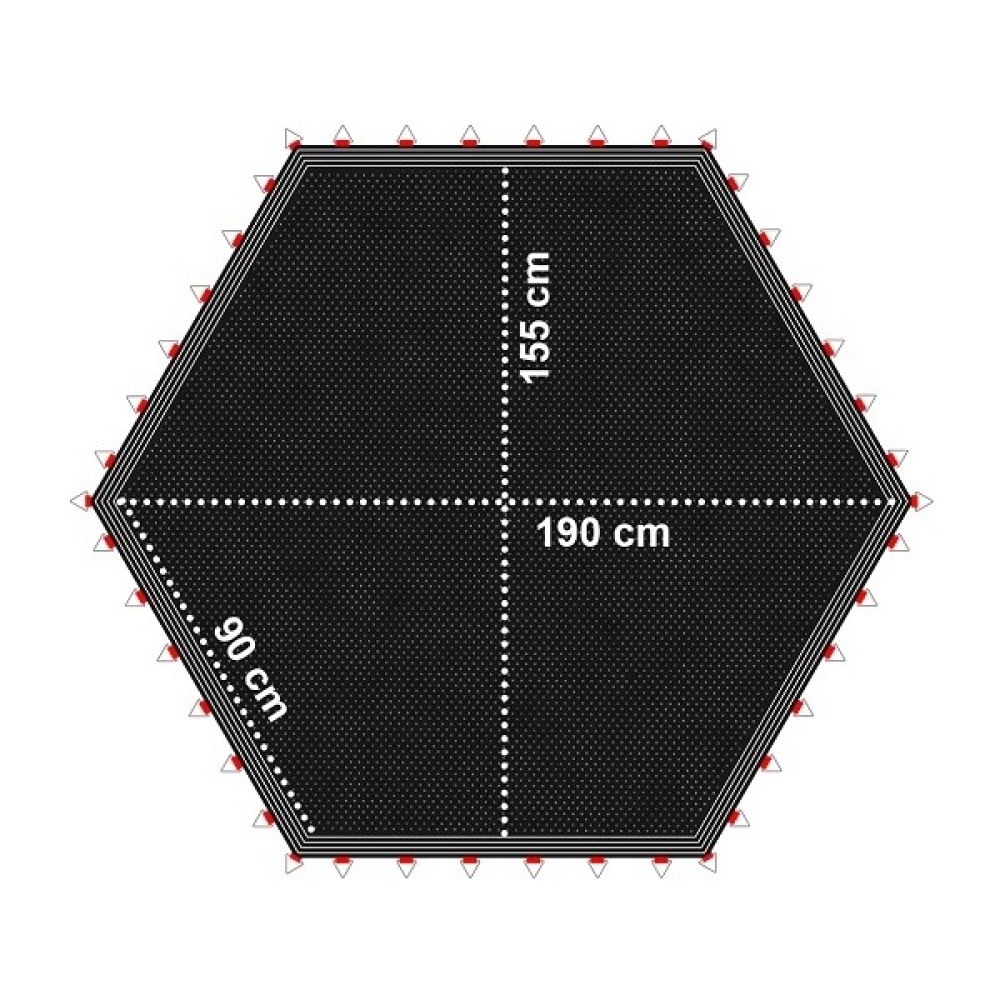 TRAMBOLİNSAN TYP-011 - Trambolin Zıplama Ağı Siyah Altıgen Trambolin Zıplama Ağı Ø190cm Trambolin Zıplama Ağı Kondisyon Aletleri Fiyatı