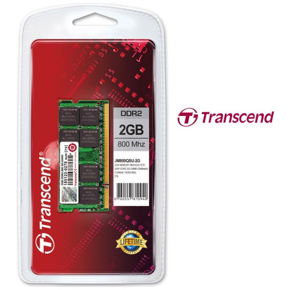 Transcend 2GB DDR2 800MHz CL6 Notebook Belleği RAM Bellekler Fiyatı