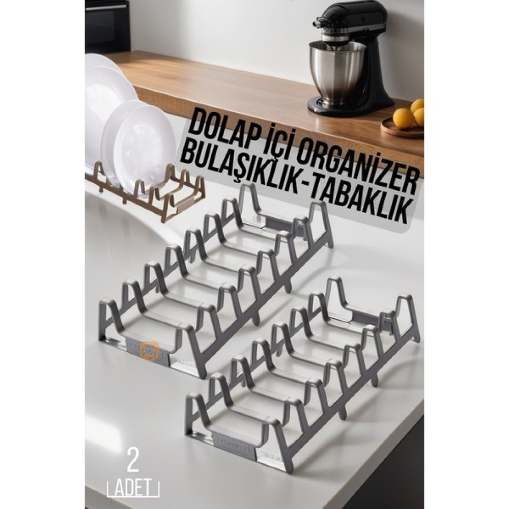 Transformacion 2 Li Dolap Içi Tencere Kapak ve Tabak Düzenleyici Kurutmalık Organizer *447 - Gri Pratik Mutfak Gereçleri Fiyatı