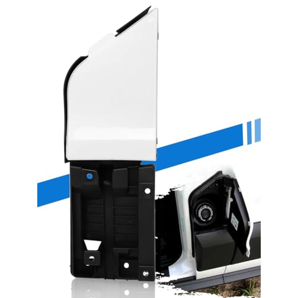Transit Fuel Door, Transit Gas Door Assembly + White Cover, Compatible with Ford Transit Vans 150 250 350(HD) 2015-2023, Van Fuel Tank Filler Door Pipe for CK4Z-5427936-A CK4Z-5427936-F