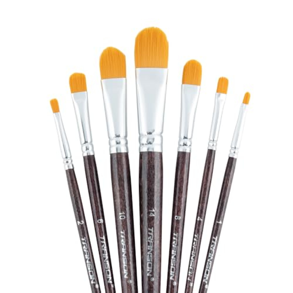 Transon 7pcs Artist Filbert Paintbrush Set for Acrylic Watercolor Gouache Oil and Body Painting Brush Fiyatı