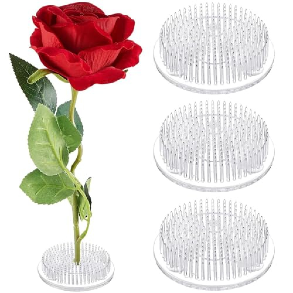 Trasylph 4pcs Clear Plastic Flower Frog Flower Pins Floral Frog for Arrangements Vase Japanese Floral Arrangement for Plant Decoration, Summer Activity, Wedding Decoration