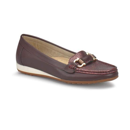 Travel Soft TRV1016 Bordo Kadın Loafer Ayakkabı