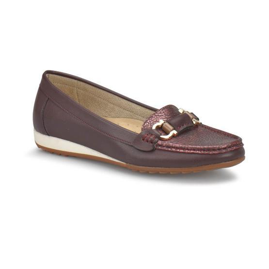 Travel Soft TRV1016 Bordo Kadın Loafer Ayakkabı