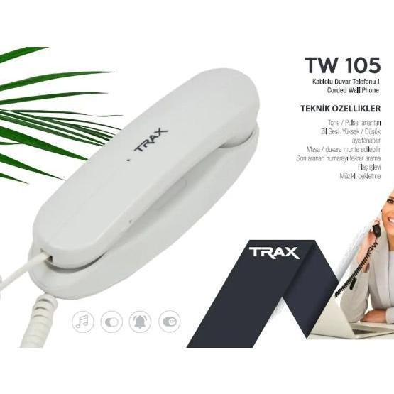 Trax TW 105 Bej Duvar Tipi Kablolu Telefon Telefon Fiyatı