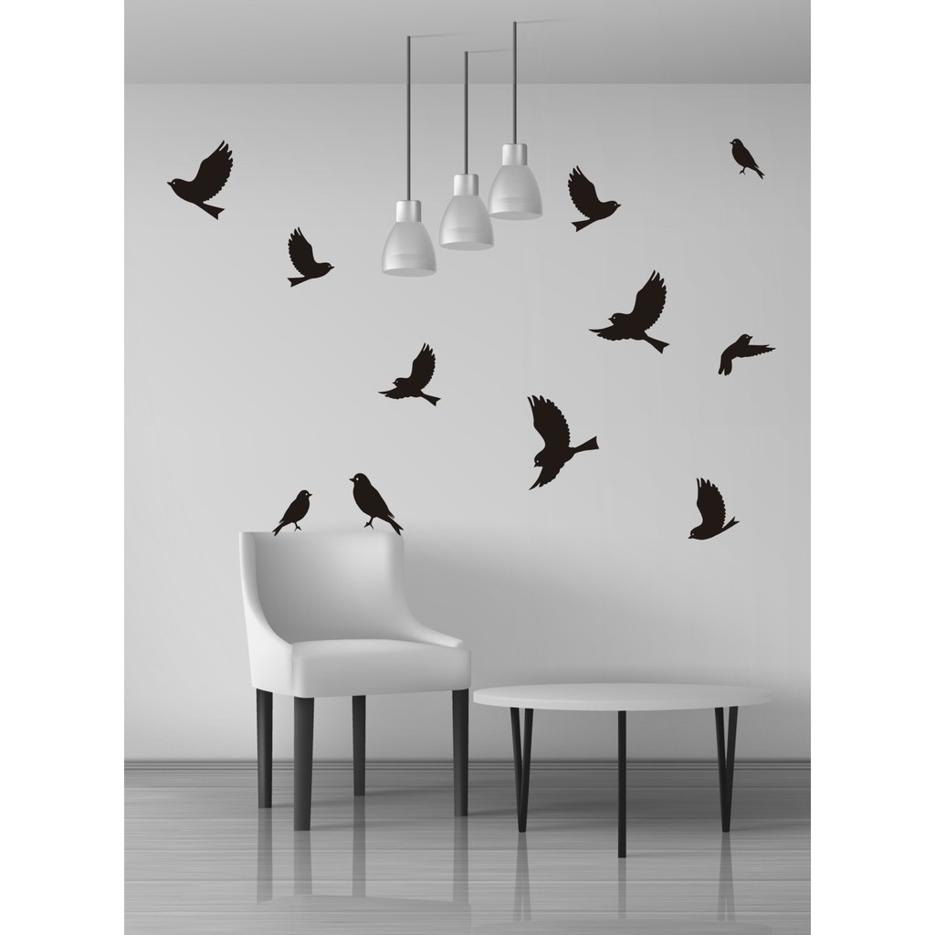 trc trafik Uçan Kuşlar Dekoratif Duvar Sticker Kuş Sürüsü Siyah 22'li - 120 x 30 cm Evcil Hayvan Ürünleri Fiyatı