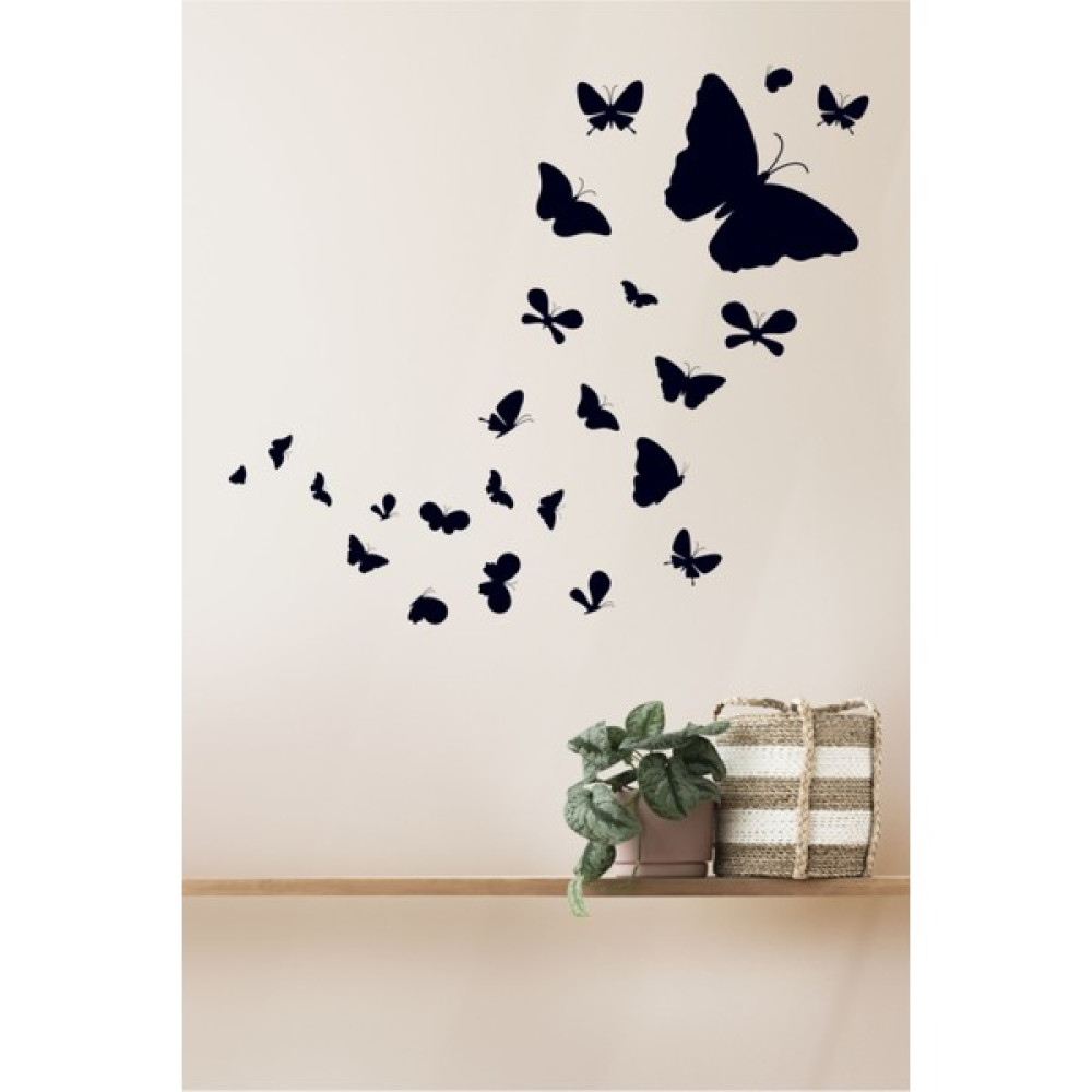 trc trafik Uçuşan Kelebek Sürüsü Dekoratif Sticker - 90 x 100 cm Duvar Stickerı Fiyatı