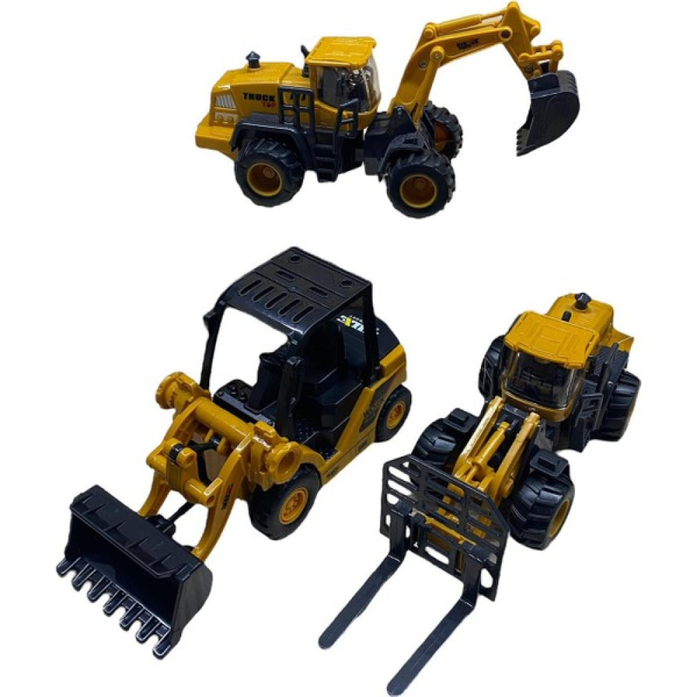 Tredy Shop Üçlü Inşaat Iş Makinaları Exvatör-Dozer-Forklift Oyuncak Araç Fiyatı