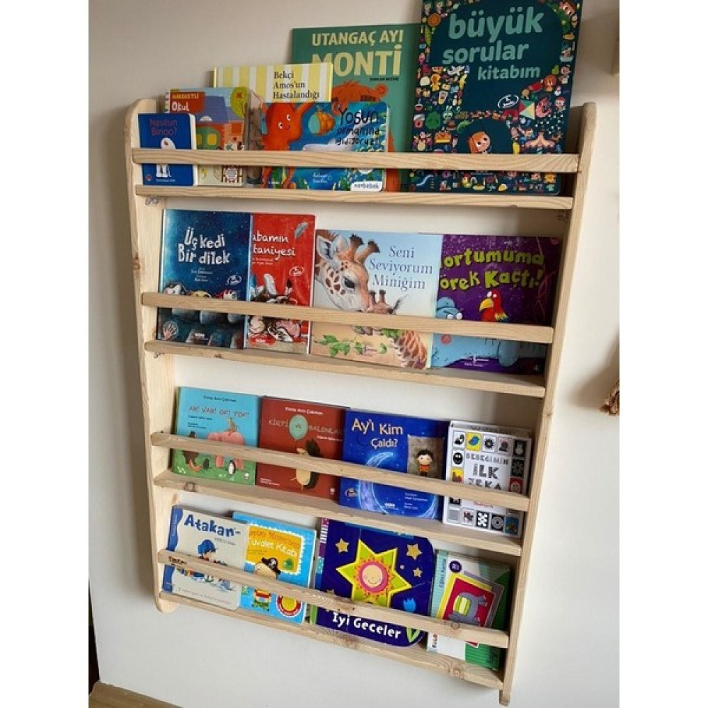 Tree & Decor Doğal Ahşap Montessori Kitaplık Kitaplık Fiyatı