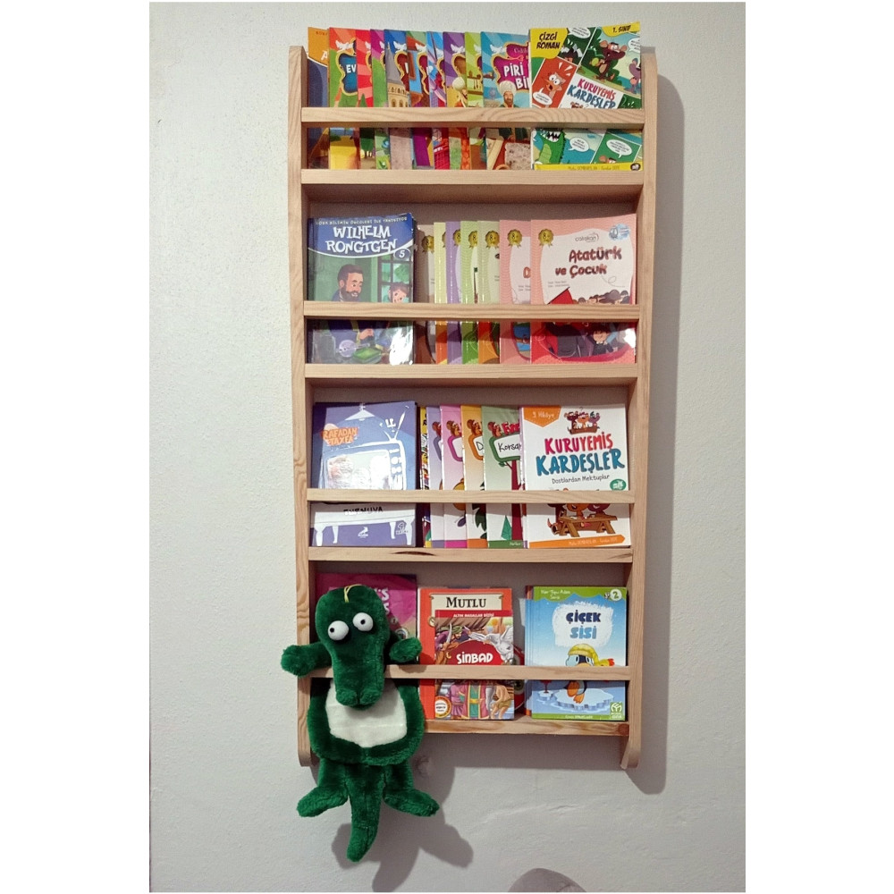 Tree World Montessori Çocuk Odası Kitaplığı Ahşap Ham Verniksiz Doğal Kitaplık 100*50*9 Ahşap Kitaplık 50 cm Beden Bebek-Çocuk Odası Fiyatı