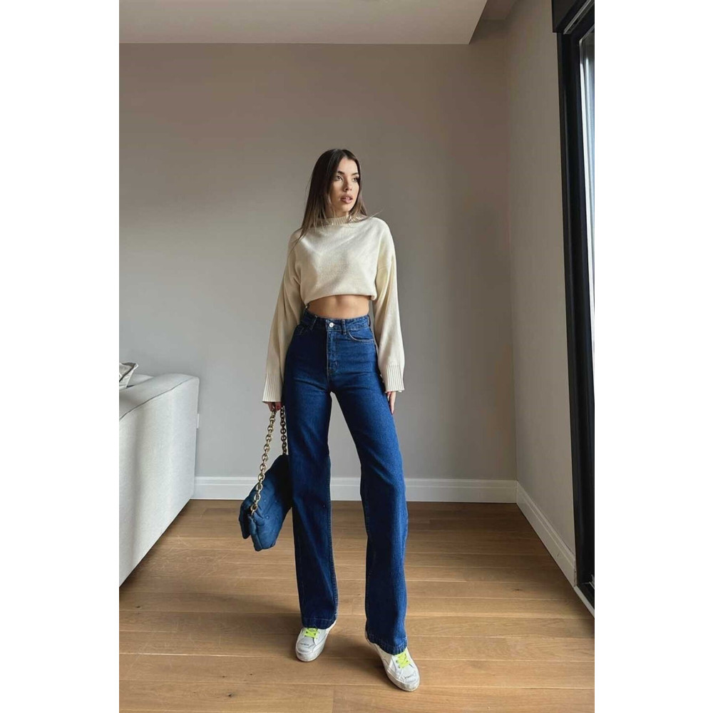 Tref Jeans Ngbutika&Geenzmanifacture Likralı Yüksek Bel Wide Leg Salaş Geniş Paça Kot Pantolon 40 Beden Kadın Pantolon Fiyatı