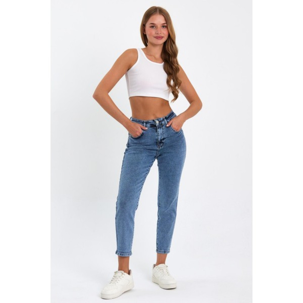 Tref Jns Açık Mavi Mom Jeans Likralı Kot Pantolon TREF-ACIK-MAVI-MOM-JEANS-431 Bayan Jeans / Kot Pantolon Fiyatı