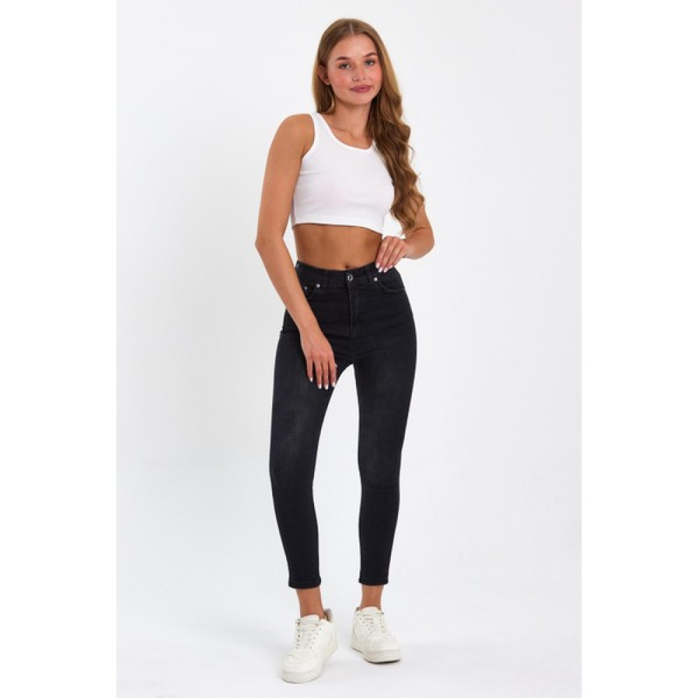 Tref Jns Siyah Likralı Yüksek Bel Dar Paça Skinny Power Likralı Kot Pantalon TREF-SIYAH-JEANS-56903 Kadın Pantolon Fiyatı