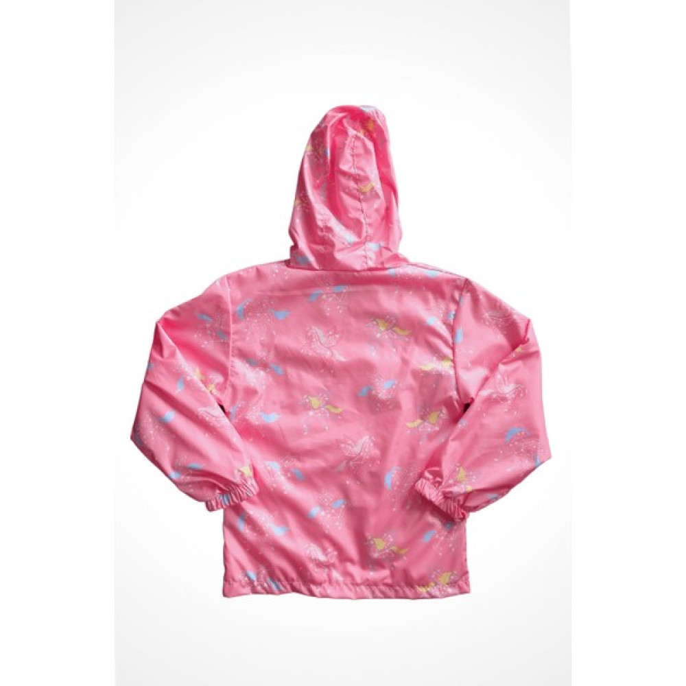 Trend All Butik Somon Pembe Karışık Desenli Kapüşonlu Yağmurluk Mont Kız Çocuk Mont Fiyatı