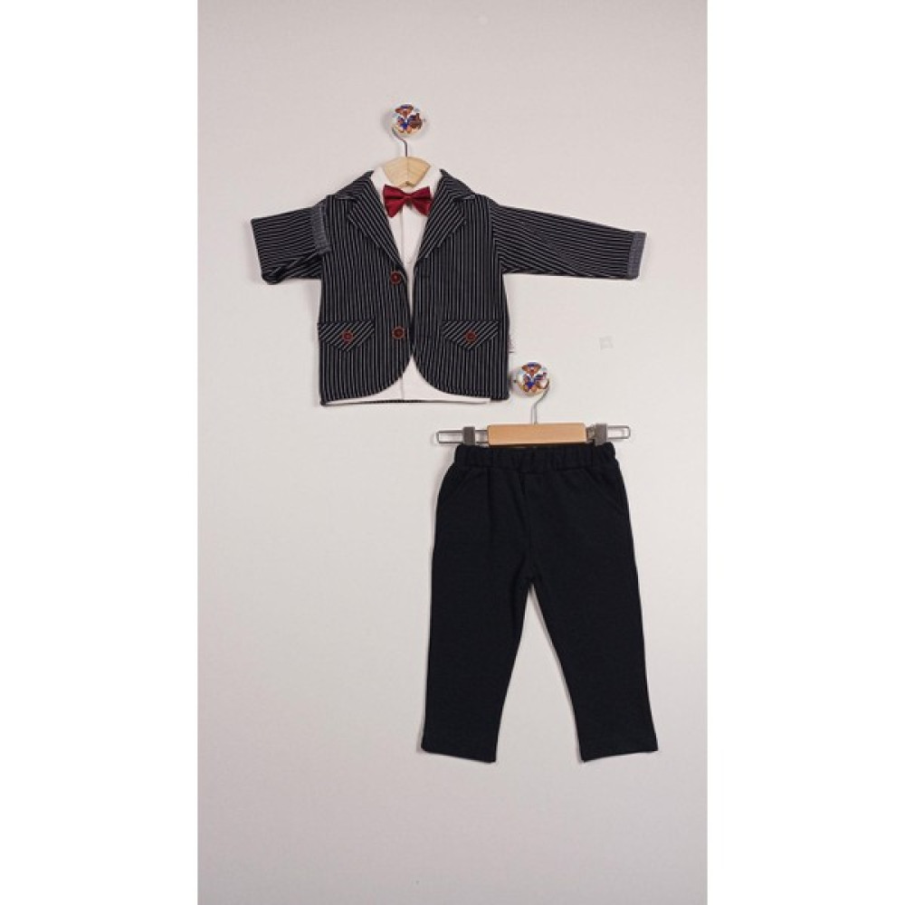 Trend Baby Kids 1-3 Yaş Çizgili Ceket Penye Takım Elbise Erkek Bebek Giysi Takım Fiyatı