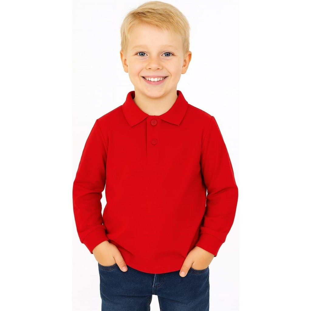 Trend Baby Kids Çocuk Unisex Uzun Kollu Polo Yaka Tshirt Kırmızı Okul 10-13 Yaş Erkek Çocuk Sweatshirt Fiyatı