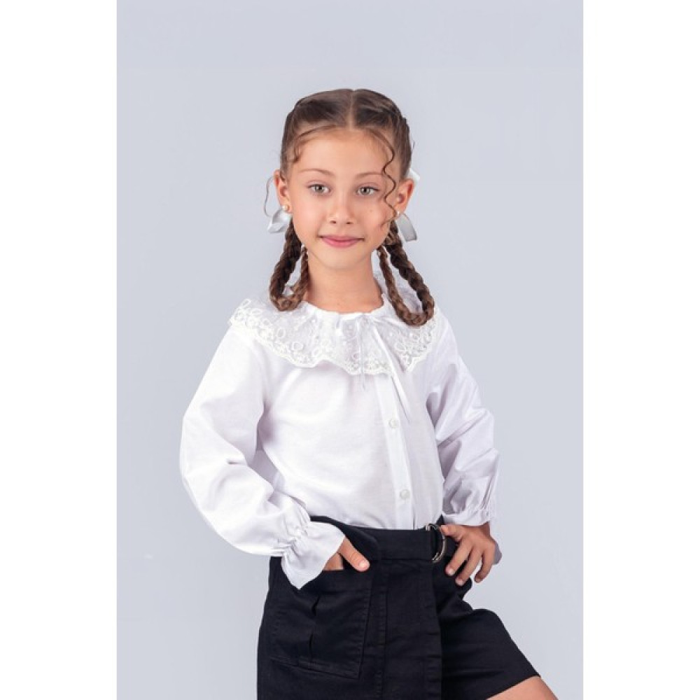 Trend Baby Kids Kız Çocuk Okul Gömleği Tül Yaka 2-5 Yaş Kız Çocuk Gömlek Fiyatı
