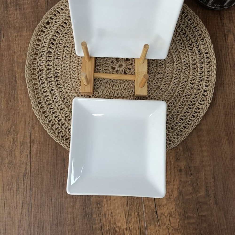 Trend Bibu 15 cm Seramik Beyaz Kare Pasta Tatlı Sunum Tabağı Mutfak Gereçleri Fiyatı