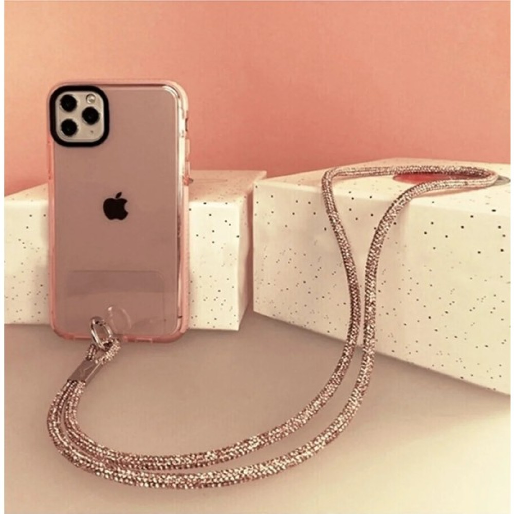 Trend Case Swarovski Taşlı Janjanlı Rose Gold Telefon Boyun Askısı Rose Gold Taşlı Boyun Ipi Cep Telefonu Aksesuarı Fiyatı