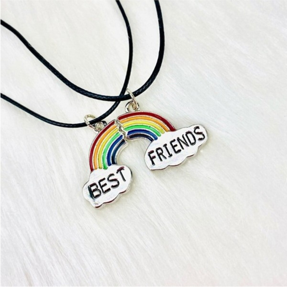 Trend Collection 2 Adet Arkadaşlık Best Friends Bff Kolyesi, Gökkuşağı Kolye - Gümüş Bijuteri Kolye Fiyatı