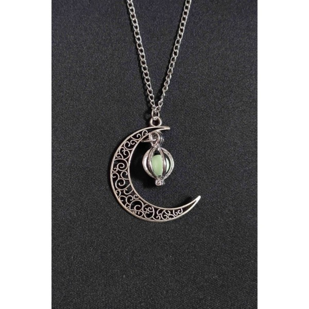 Trend Collection Gümüş Kaplama Karanlıkta Parlayan Desenli Ay Yıldız Kolye, Gümüş Kolye Fiyatı