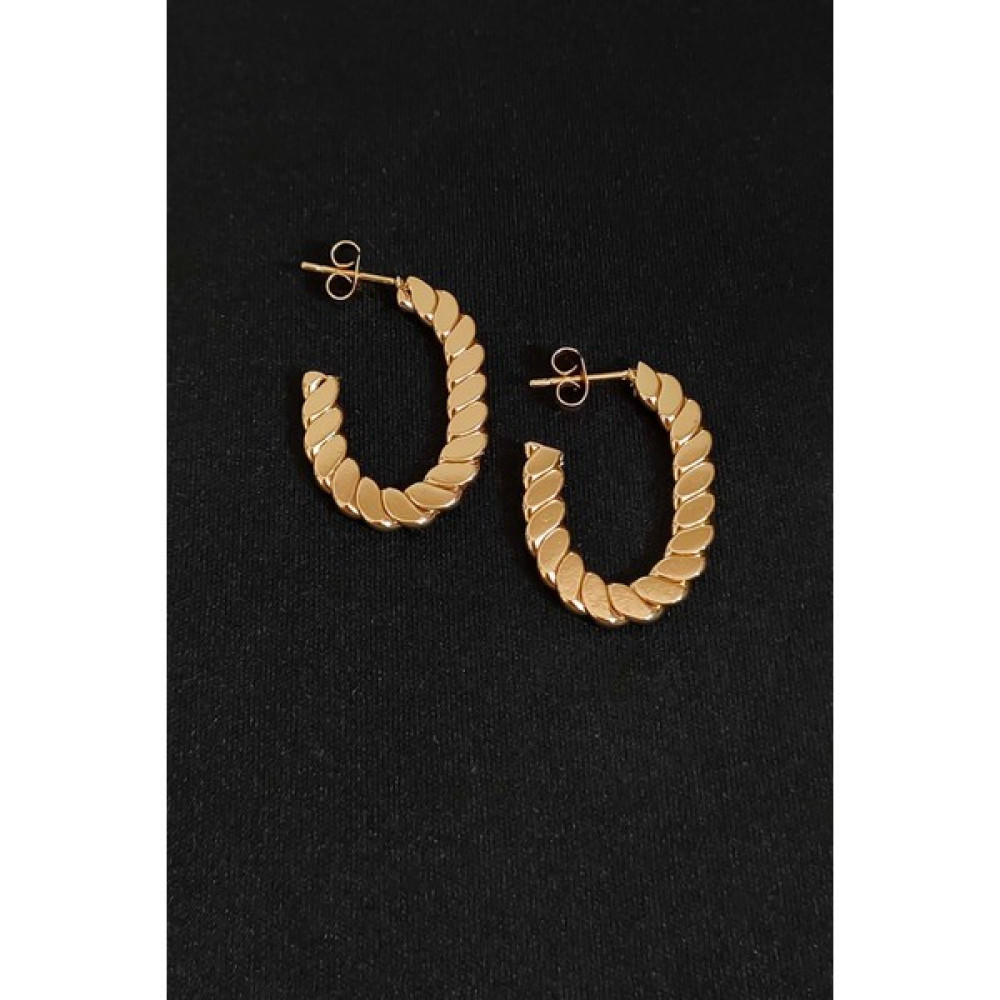Trend Collection Kadın Gold 2,5 cm Paslanmaz Çelik Arpa Model Halka Küpe Gümüş Küpe Fiyatı