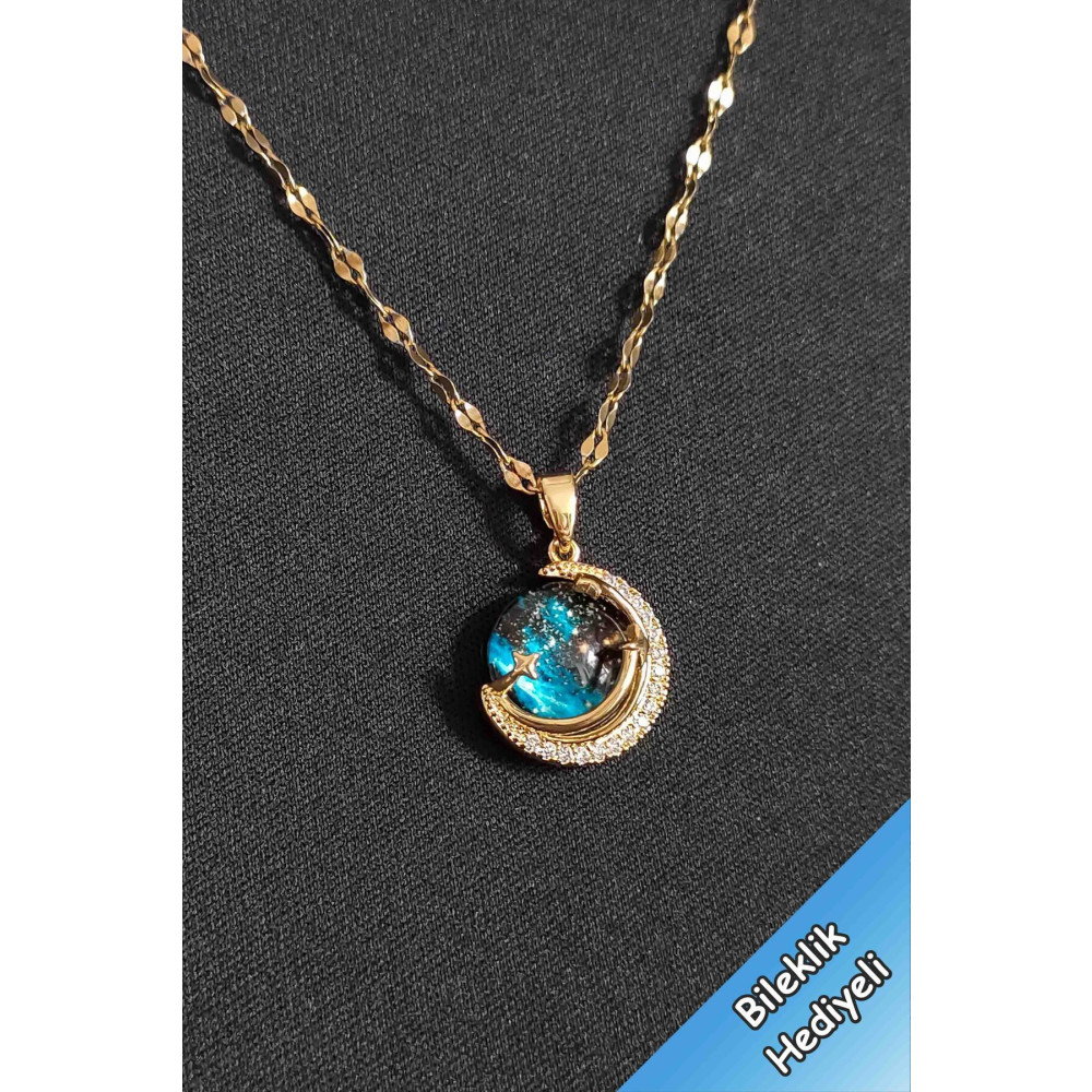 TREND COLLECTİON Kadın Paslanmaz Çelik Gold Zincir Yıldız Gökyüzü Kolye Bijuteri Kolye Fiyatı