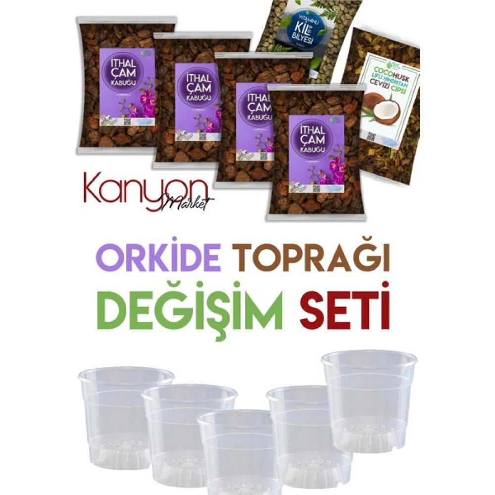 Trend Fulla Orkide Toprağı Seti - 5 Adet Saksı 4 Litre Çam - 1 Litre Cocohusk - 1 Litre Kil Bilyesi Bitki Fiyatı