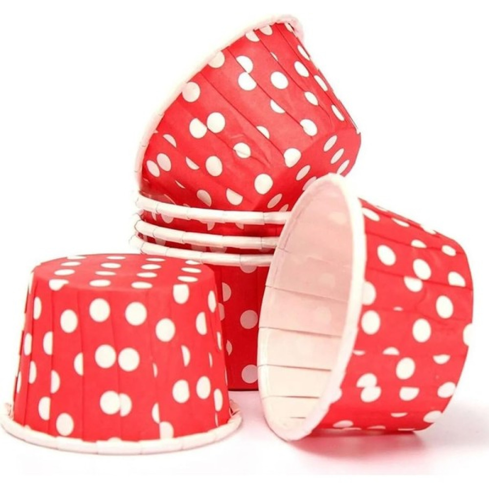 Trend Hediye Sepeti 50'li Kırmızı Puantiyeli Muffin Cupcake Kalıbı Kek Kalıbı , Muffin Kek Kalıbı , Airfryer Uyumlu Kek Kalıpları Fiyatı