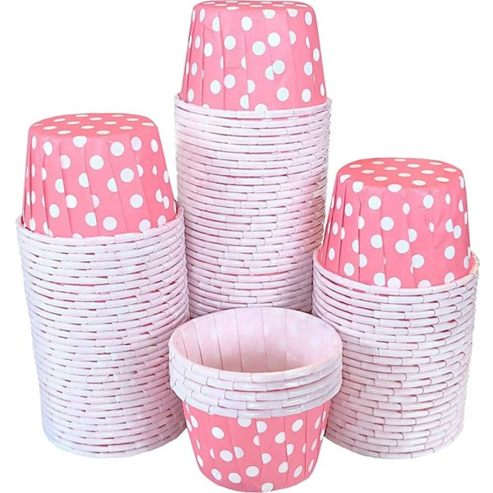 Trend Hediye Sepeti 50'li Pembe Puantiyeli Muffin Kalıbı Cupcake Kalıbı Kek Kapsülü Kek Kalıpları Fiyatı