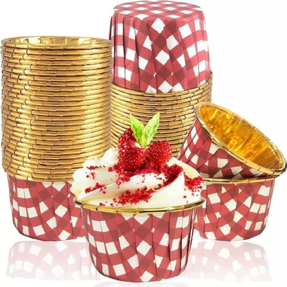 Trend Hediye Sepeti Kırmızı Pötikare Gold Muffin Cupcake Kalıbı Kek Kapsülü 25'li Kek Kalıpları Fiyatı