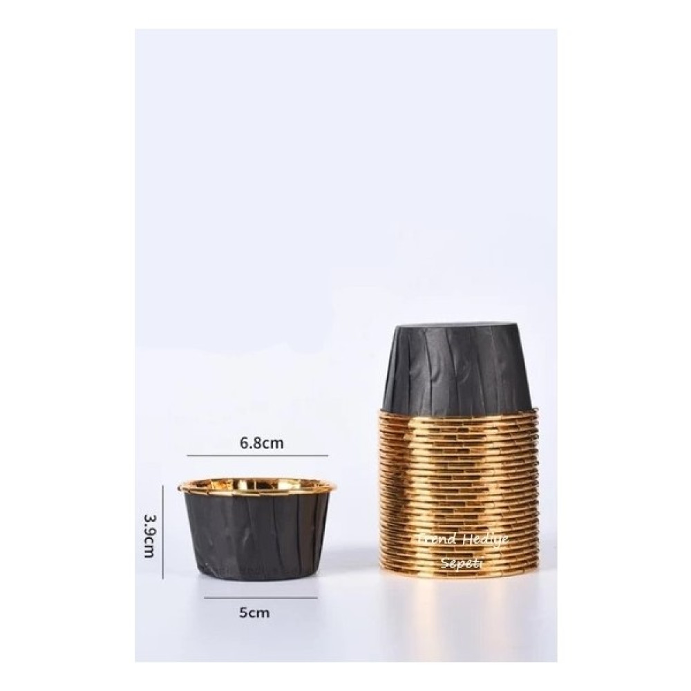 Trend Hediye Sepeti Siyah Gold Cupcake Kalıbı 25'li Kek Kalıpları Fiyatı